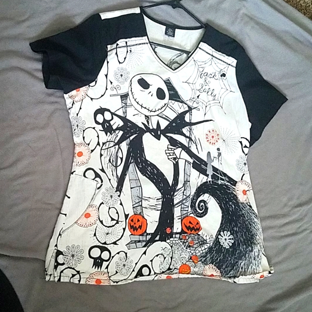 Nightmare before Christmas cotton scrub top